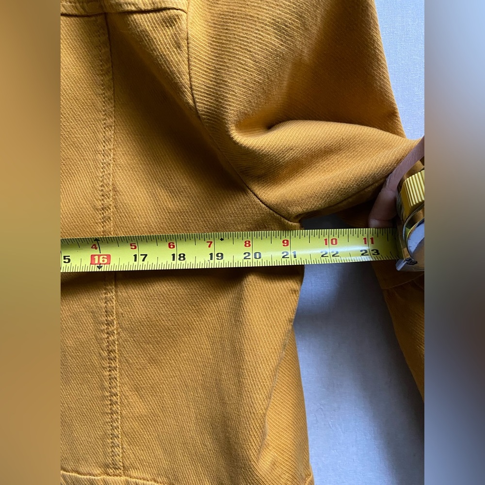 Anthropologie Mustard Yellow Bell Sleeve Cropped Jacket - Picture 12 of 14